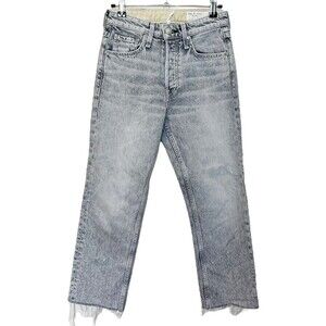 Rag & Bone Maya Slim Ankle Jeans Women’s Size 24 Acid Wash High Rise Frayed Hem